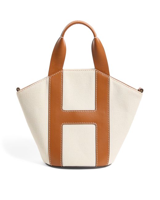Harrods Brown Grab Canvas Tote Bag