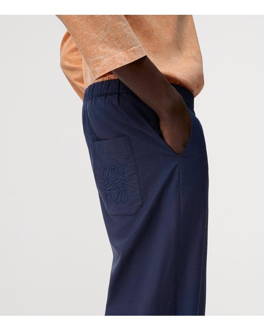 Loewe Blue X Paula's Ibiza Cotton Satin Drawstring Trousers for men