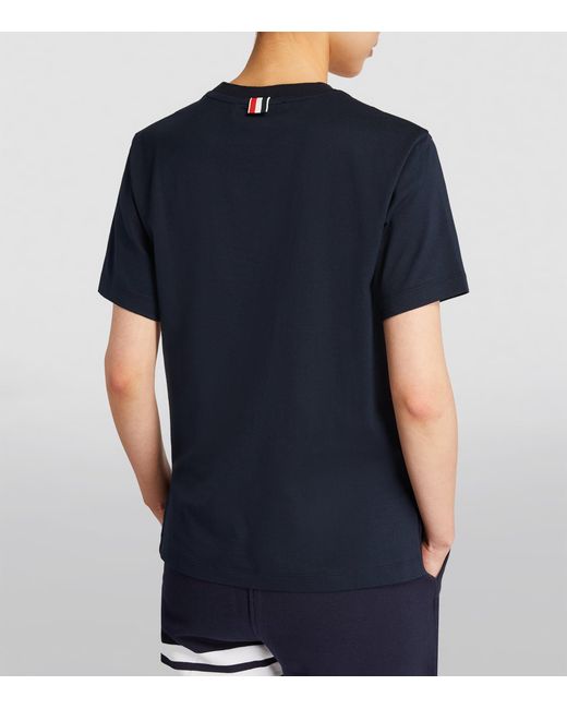 Thom Browne Blue Name Patch T-Shirt