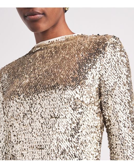 Jonathan Simkhai Natural Sequinned Beatrice Gown