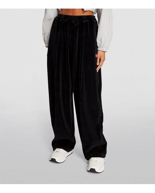 Alexander Wang Black Track Trousers With Apple Logo