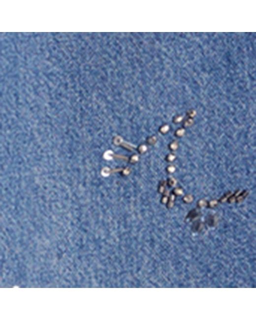 Weekend by Maxmara Blue Embellished Straight Cropped Jeans