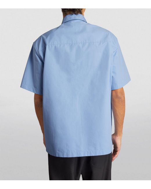 Jil Sander Blue Cotton Short-sleeve Shirt for men