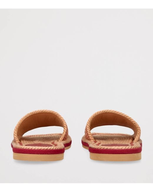 Chloé Pink Woven Logo Sandals