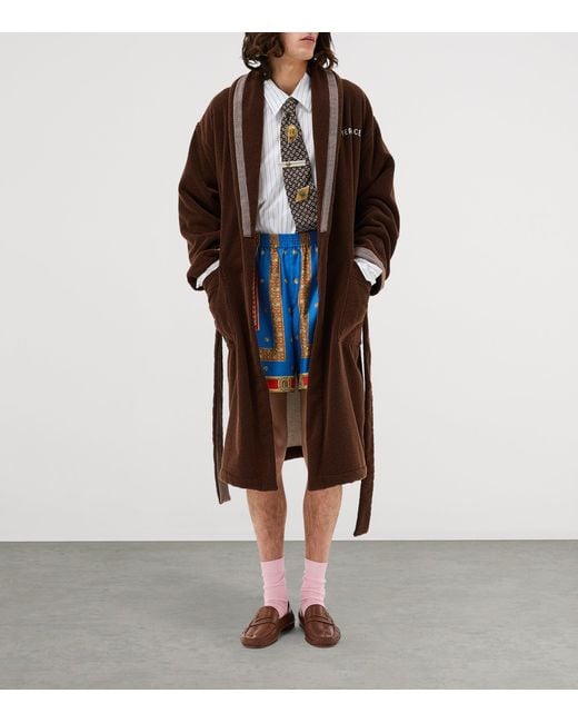 Versace Brown Cotton Medusa Robe