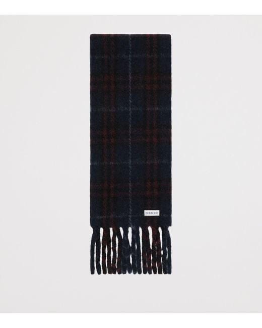Burberry Black Wool-Blend Narrow Check Scarf