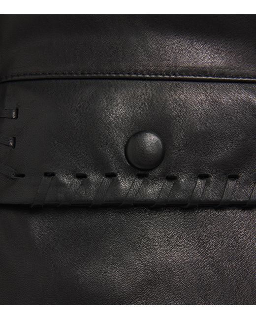 FRAME Black Bubble Leather Jacket
