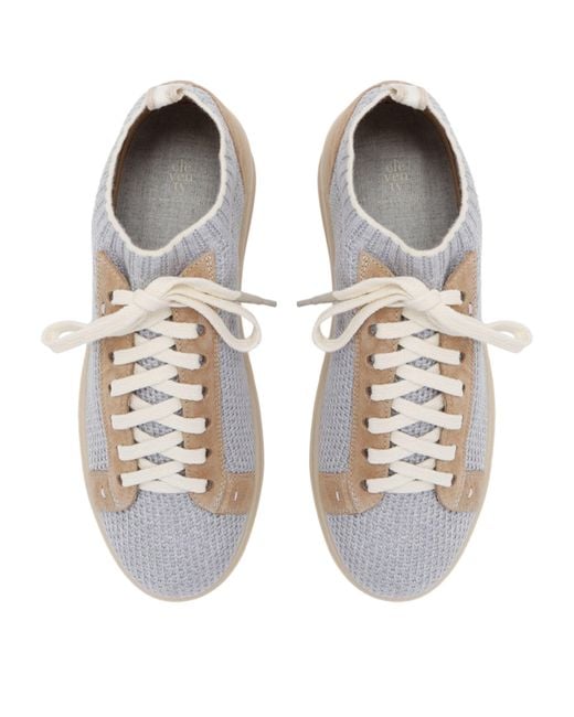 Eleventy Natural Knitted Tennis Sneakers for men
