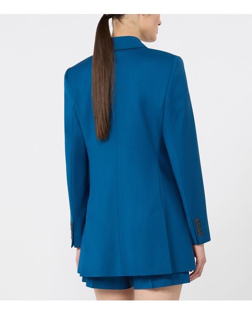 Max Mara Blue Virgin Wool Blazer
