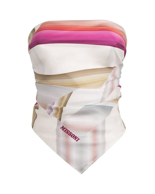 Missoni Pink Silk Bandeau Top