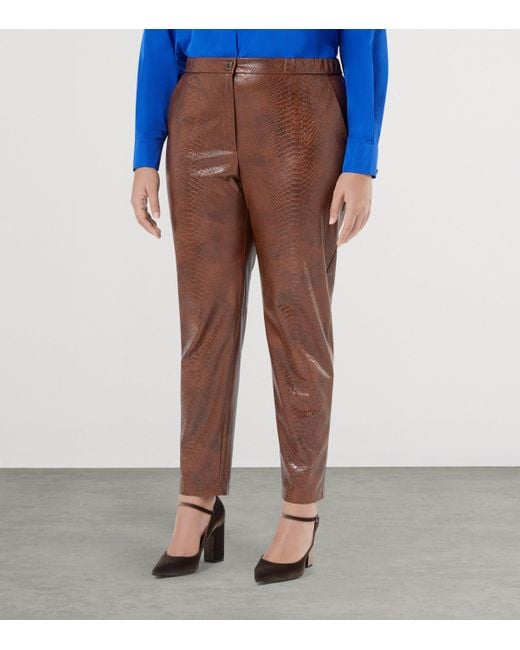 Marina Rinaldi Brown Faux Snakeskin Belford Trousers