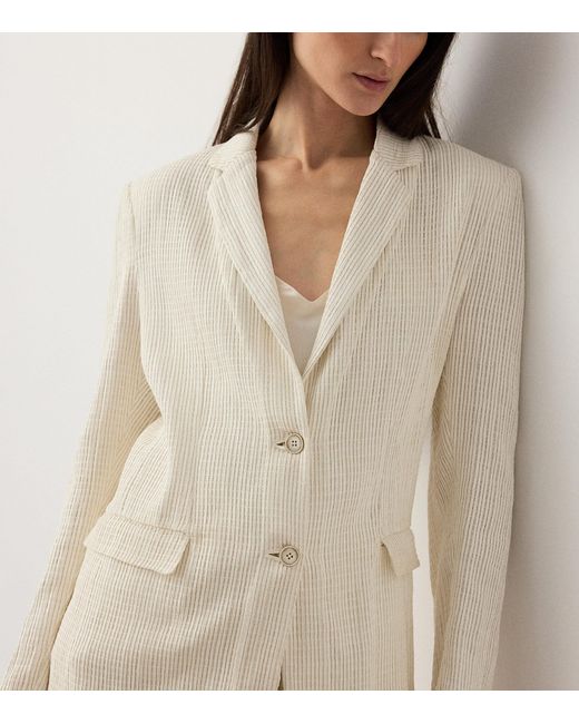 Ralph Lauren White Leather Angeline Blazer