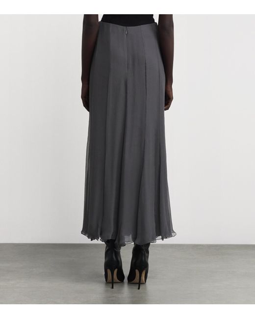 Chloé Gray Silk Maxi Skirt