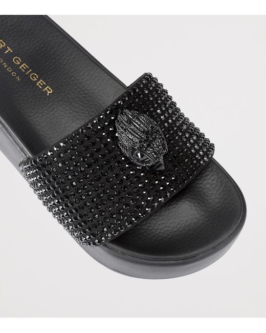 Kurt Geiger Black Meena Eagle Platform Slides