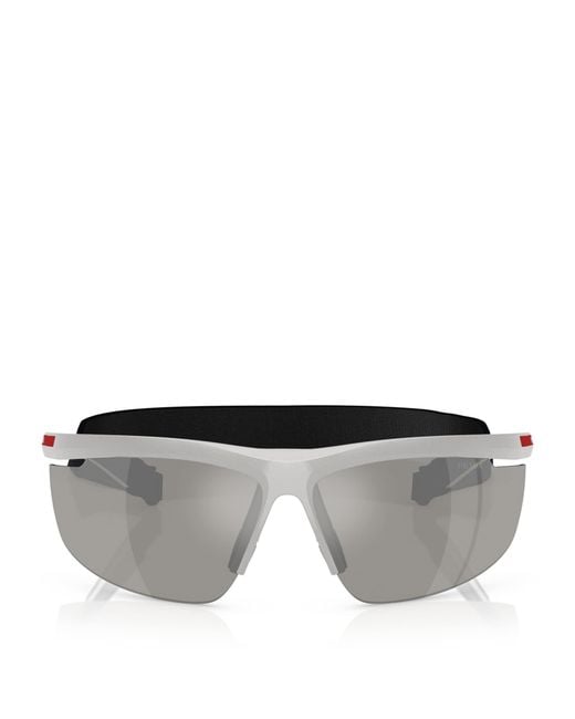 Prada Linea Rossa Gray Ps A02S Pillow Sunglasses for men