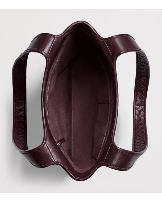 Bottega Veneta Purple Small Leather Veneto Tote Bag for men