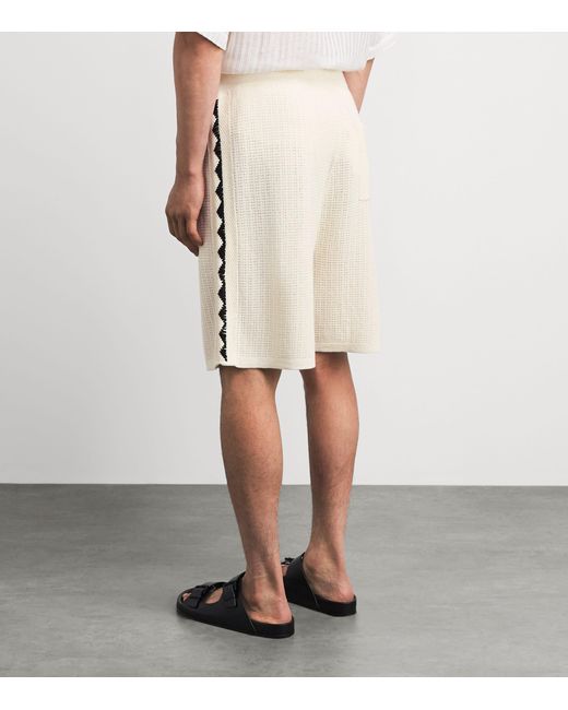 Commas Natural Cotton-Hemp Crochet Shorts for men