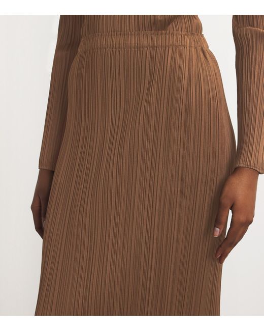 Pleats Please Issey Miyake Brown New Colourful Basics Maxi Skirt