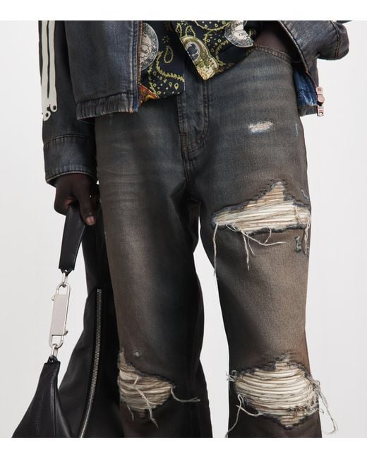 Amiri Gray Ripped Mx1 Straight Jeans for men