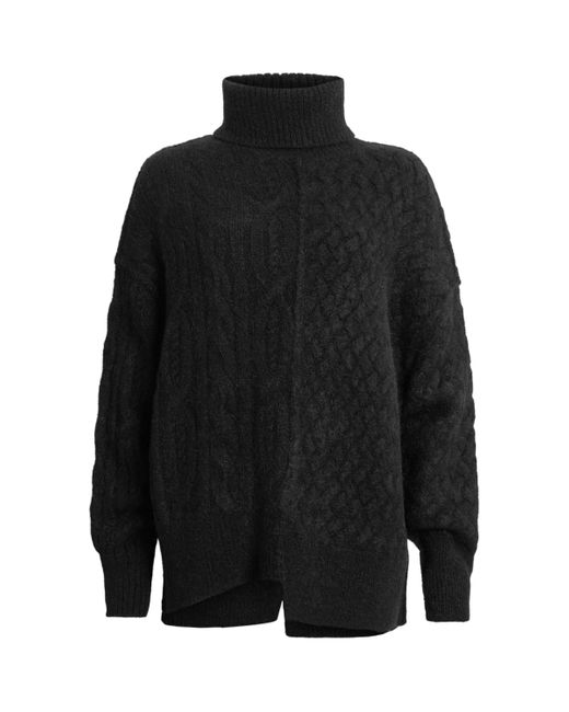AllSaints Black Varla Asymmetric Sweater