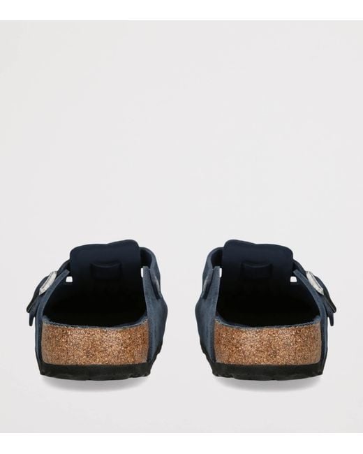 Birkenstock Blue Suede Boston Clogs for men