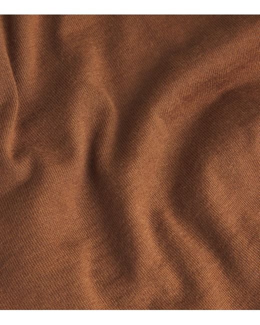 Johnstons Brown Superfine Cashmere Rollneck Sweater
