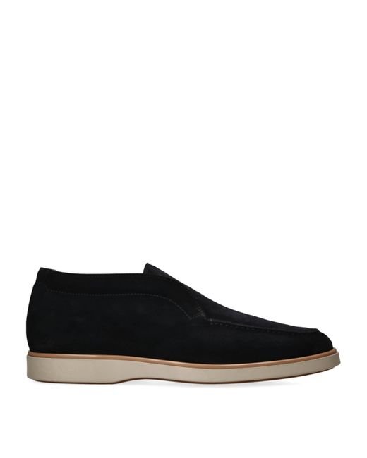 Magnanni Shoes Black Suede Paraiso Loafers for men