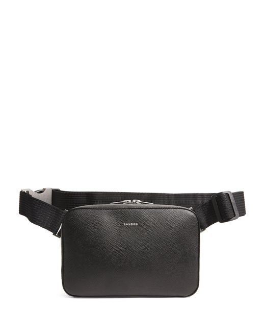 Sandro Black Small Recycled Leather Cross-Body Bag for men