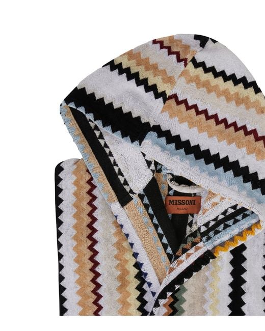 Missoni Multicolor Towelling Zigzag Curt Robe