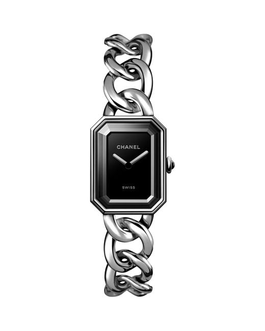 Chanel White Large Steel Première Gourmette Chain Watch 20mm