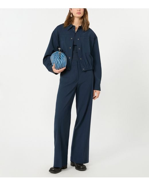 Weekend by Maxmara Blue Virgin Wool Jacket