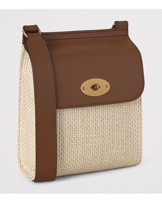 Mulberry Brown Small Raffia Antony Messenger Bag