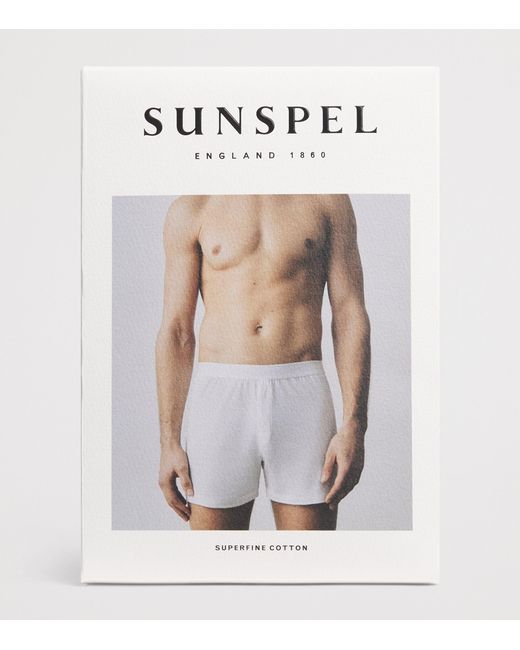 Sunspel White Superfine Cotton Boxer Shorts for men