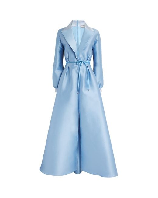 Alexis Mabille Blue Radzimir Notched-Lapel Gown
