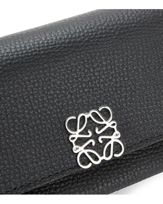Loewe Black Leather Anagram Trifold Wallet