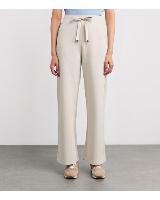 Max Mara Gray Cotton-Blend Jersey Trousers