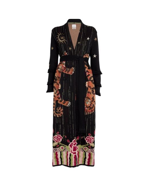 Hayley Menzies Black Tibetan Tiger Duster Cardigan