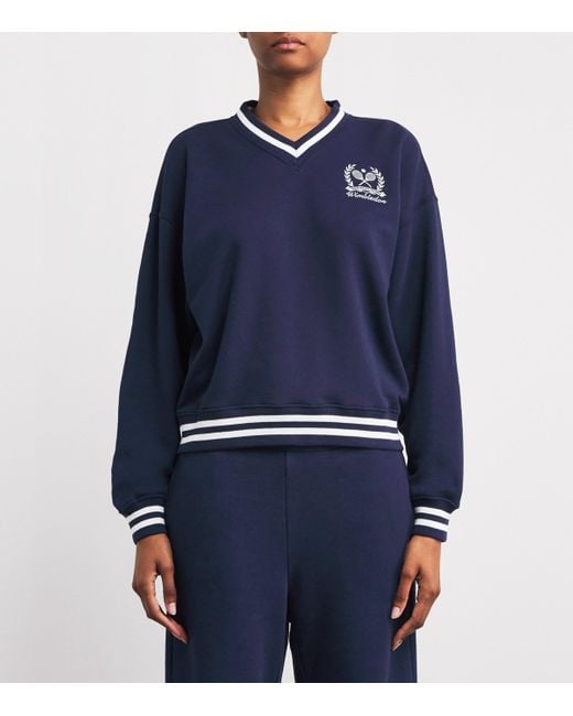 Polo Ralph Lauren Blue X Wimbledon V-Neck Sweatshirt