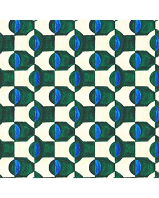 Weekend by Maxmara Green Silk Geometric Print Scarf