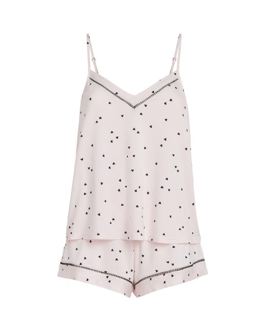 Eberjey Pink Fiona Double V Cami And Short Pyjama Set