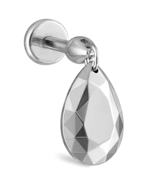 Maria Tash Metallic Faceted Pear Threaded Charm Earring