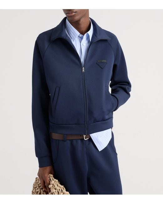Prada Blue Technical Slim Jacket for men