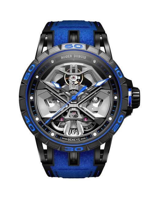 Roger Dubuis Blue X Lamborghini Titanium Excalibur Spider Monobalancier Huracán Watch 45mm