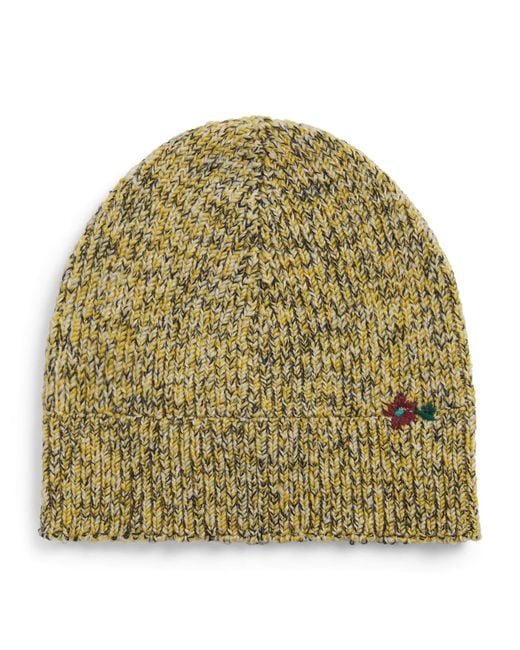 Dries Van Noten Green Wool-Blend Floral Beanie for men