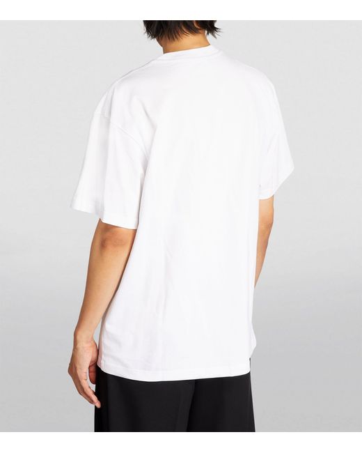 Y. Project White Pinched Logo T-shirt for men