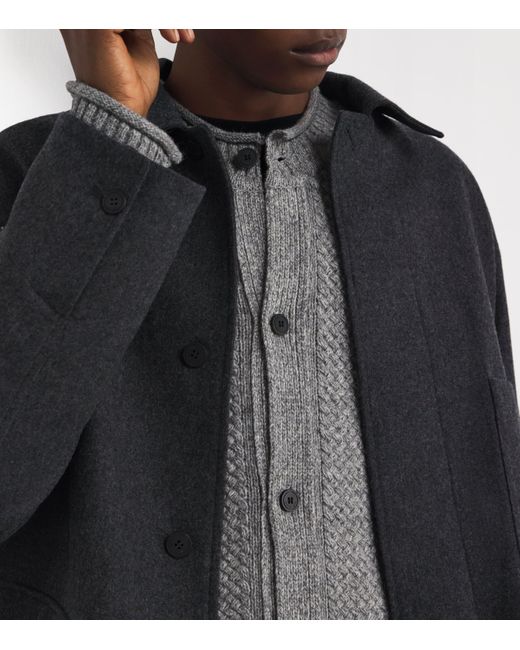 LE17SEPTEMBRE Gray Wool-Blend Textured Cardigan for men