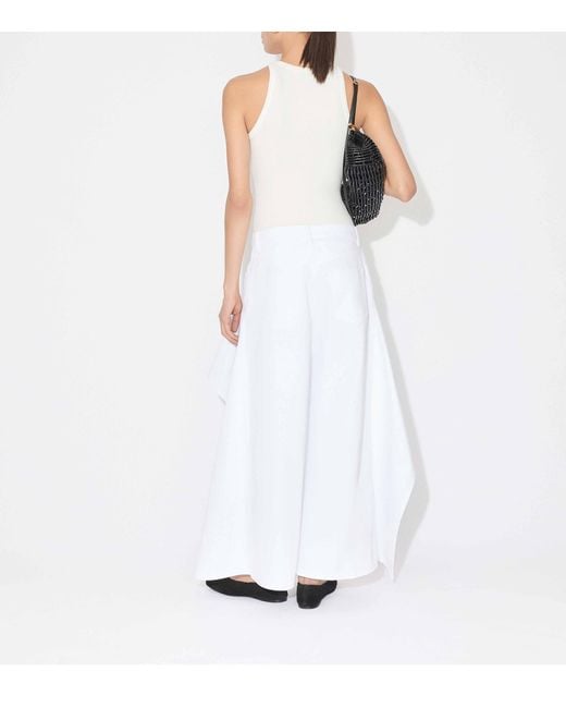 Alaïa White Ruffled Split Jeans