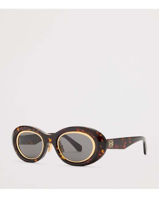 Loewe Brown Mini Anagram Oval Sunglasses