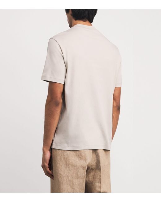 Emporio Armani White Cotton Logo T-Shirt for men
