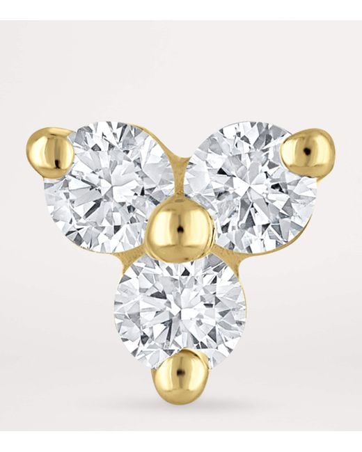 Maria Tash Metallic Diamond Trinity Threaded Stud Earring